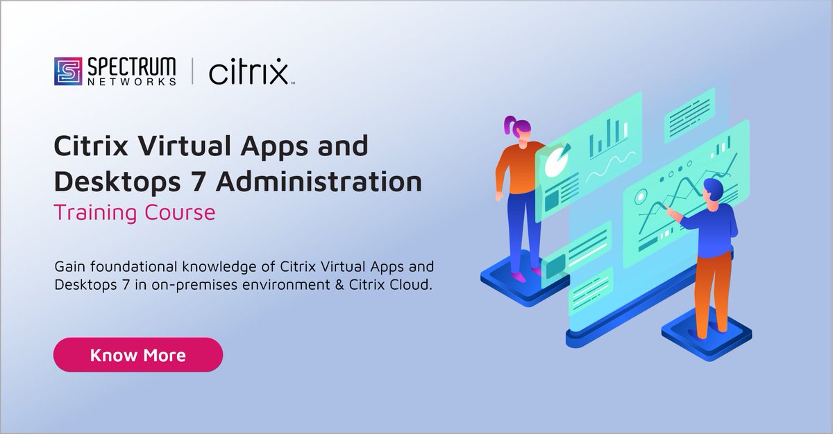 specntapac's tweet image. Planning a move to Citrix Cloud? 
Join our 5-day training course on Citrix Virtual Apps &amp;amp; Desktops 7 Administration On-Premises &amp;amp; in Citrix Cloud.

Contact us: apac.mc@specnt.com
Know More: shorturl.at/hoQ19

#CitrixCloud #CitrixVirtualApps #CWS215 #Citrix #SpectrumNetworks