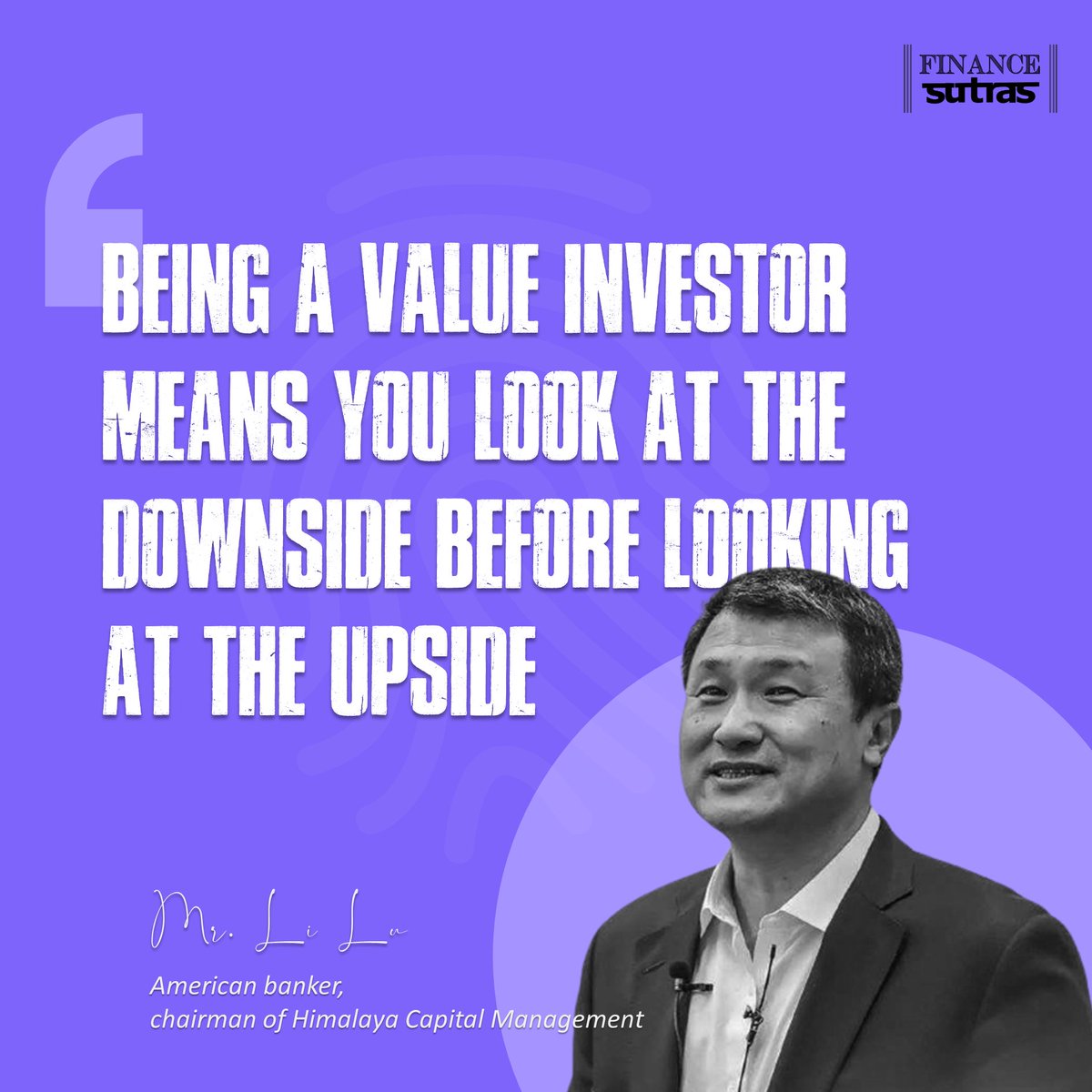 FinanceSutras's tweet photo. Li Lu is a Chinese-born American investor and often seen as the "Warren Buffett of China." He follows value investing principles and has been associated with Warren Buffett.
#investing #lilu #americaninvestor #valueinvester #china #warrenbuffettofchina #himalayacapital #explorep https://t.co/ATqU8G387K