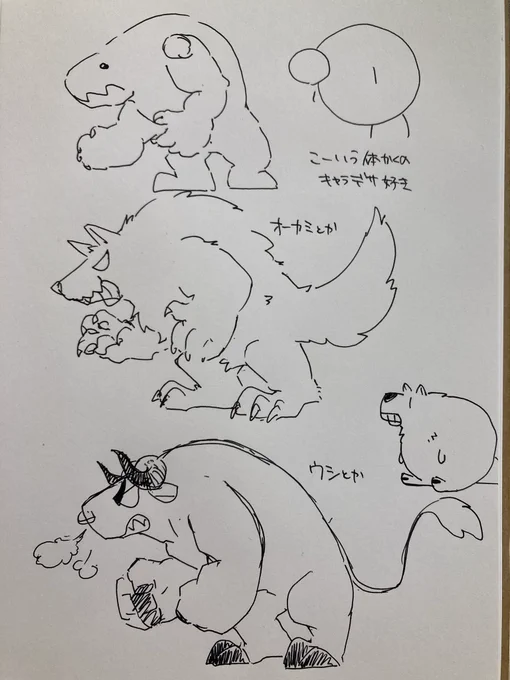 こういう形のキャラ好き。具体的な例を出そうと思ったけど、そのキャラの公式イラスト見たら若干違った