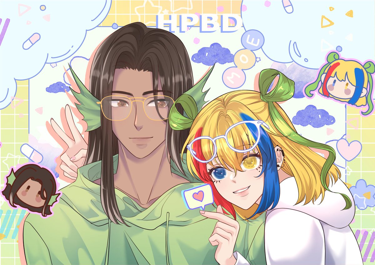Happiest Birthday Feesh!! 🥳🎉🎂

As sussy as you may be, I still appreciate you lots for being one of my closest friends. Wishing you eternal bliss on your special day~ I hope you get to spend it with loved ones &amp; yummy foodge! Sending you love &amp; huggies 🫶🏻✨️

Art: <a href="/KyVo1206/">Ky Vo ✨COMMISSION OPEN✨</a>