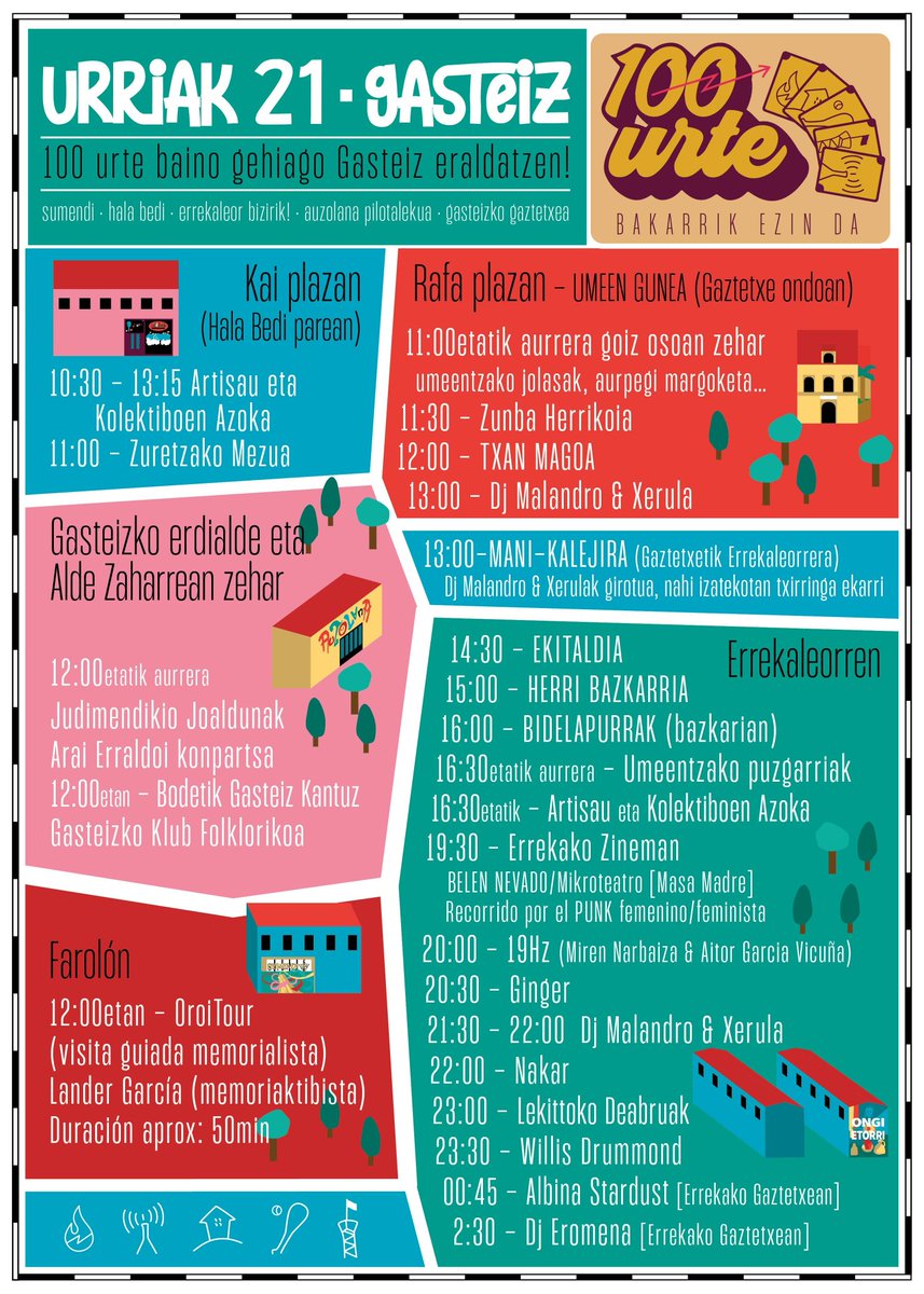 Hemen larunaterako antolatu dugun egitarau osoa 🧵

💯 urte, bakarrik ezin da!!