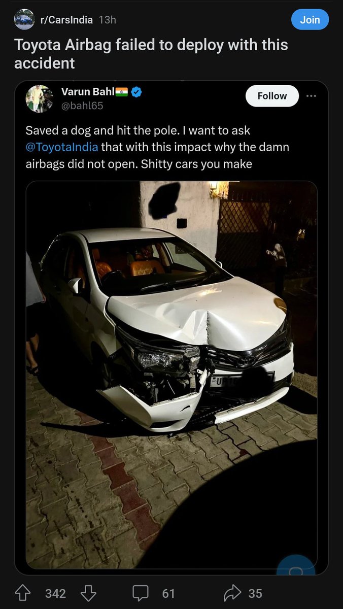 nsparchand's tweet photo. And people have problems with germans giving safety features instead of extra nonsense features... 

@volklub #safecarsofindia https://t.co/2pSqL33ARl