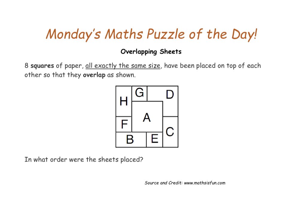 🌟Happy #mathsweek2023! 🌟 As usual, I will be posting a maths puzzle each day this week. I can’t wait to see all of the strategies, attempts and solutions! This morning’s puzzle comes from mathsisfun.com and needs a bit of spatial reasoning! Good luck! 🔢🎲🧩