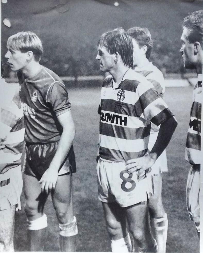 Kenny Dalglish back in the hoops for Davie Provan’s testimonial 1987.