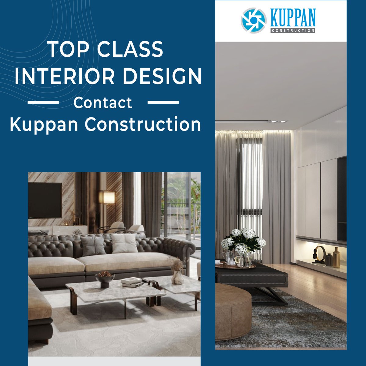 TOP CLASS INTERIOR DESIGN
Contact Kuppan Construction.
Contact us now For More Details.!
Call Us : +91-98410 43803 / +91-90947 95801
Visit Our Websiteite : kuppanconstruction.com
#kuppanconstruction #civilcontractors #civilcontractorsinchennai #chennai #constructionchennai