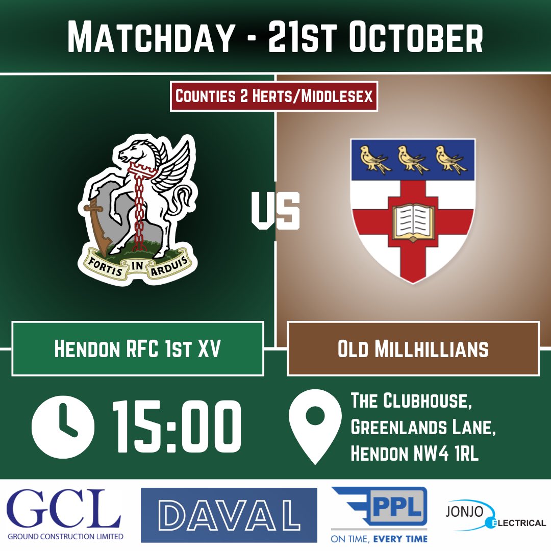 HendonRFC's tweet image. This week at Hendon RFC:

📆Weds 18/10 @ 19.00: Mens Training
📍StoneX Stadium, NW4 1RL

----------------------

📆Sat 21/10 @ 15.00: Hendon XV vs Old Millhillians RFC
📍The Clubhouse, NW4 1RL

#WeAreHendon #FortisInArduis #hendonrugby #rugby #rugbyunion #Hendon #hendoncentral