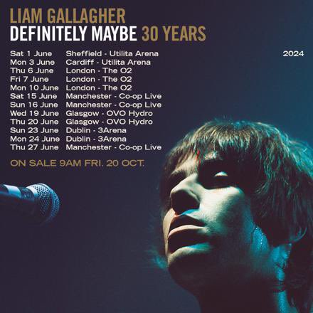 ついにLiam GallagherのDM再現ツアーの詳細日程が発表されました！
頼む！日本にも来てくれ！！！！

#LiamGallagher #DefinitelyMaybe