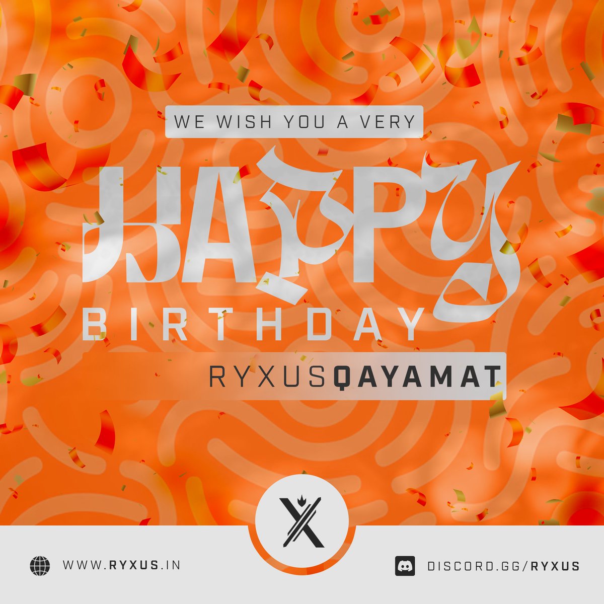 RyxusEsports's tweet photo. It has been a momentous weekend with 2 of our Owners ( @QayamatxD @RyxSyniez ) having their birthdays consecutively. Ryxus would like to extend it's best wishes to these amazing people and may their upcoming year be filled with joy and success 🎊🎂 https://t.co/tp3U1alSuj