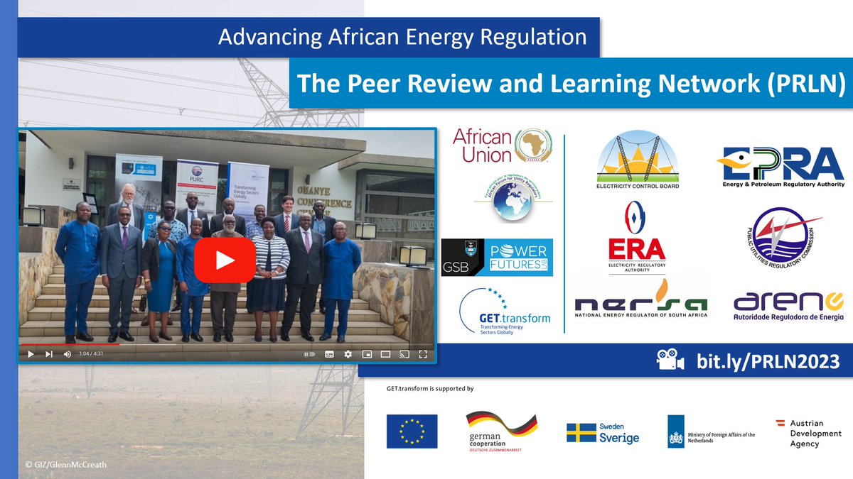 The Peer Review and Learning Network (#PRLN): a collaborative approach to transforming Africa’s #EnergyRegulation landscape⚡️ 🎥Watch the video to learn more: bit.ly/PRLN2023