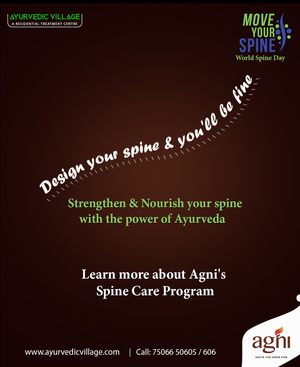 Learn more about Agni’s Spine Care Program

#spinecare #spinehealth #backpain #spine #health #spinesurgery #backpainrelief #neckpain #spinesurgeon #painrelief #wellness #backcare #healthyspine #backproblems #manchesterpilates #pilatessthelens #ayurveda #ayurvedictreatment