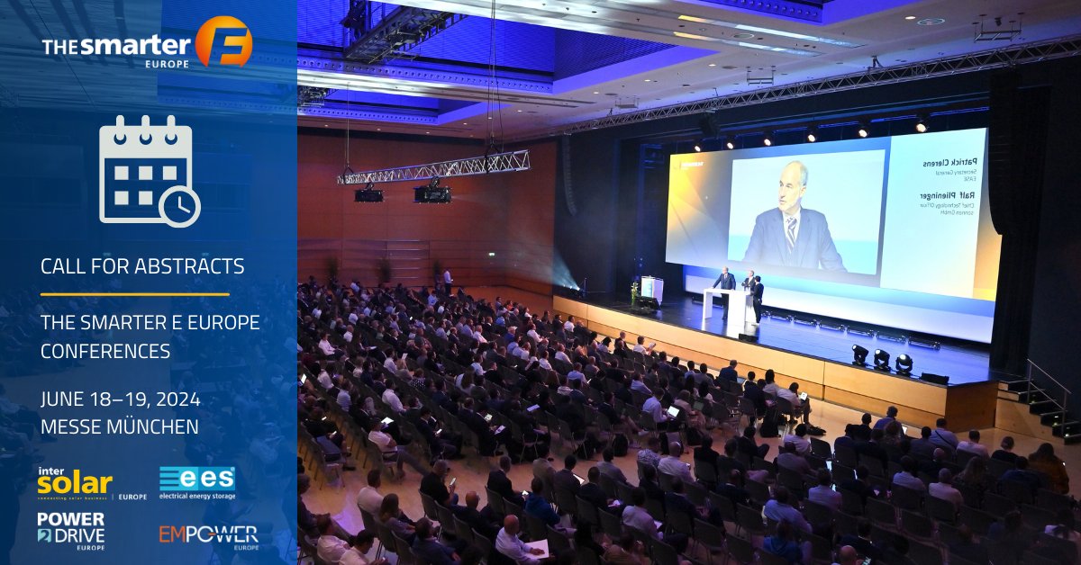 The smarter E Europe Conferences, June 18-19, 2024 You are invited to help us shape the contents of the conferences by presenting your latest research findings or cutting-edge projects to an expert audience. Submit your abstract before January 10, 2024: bit.ly/45DrC2B