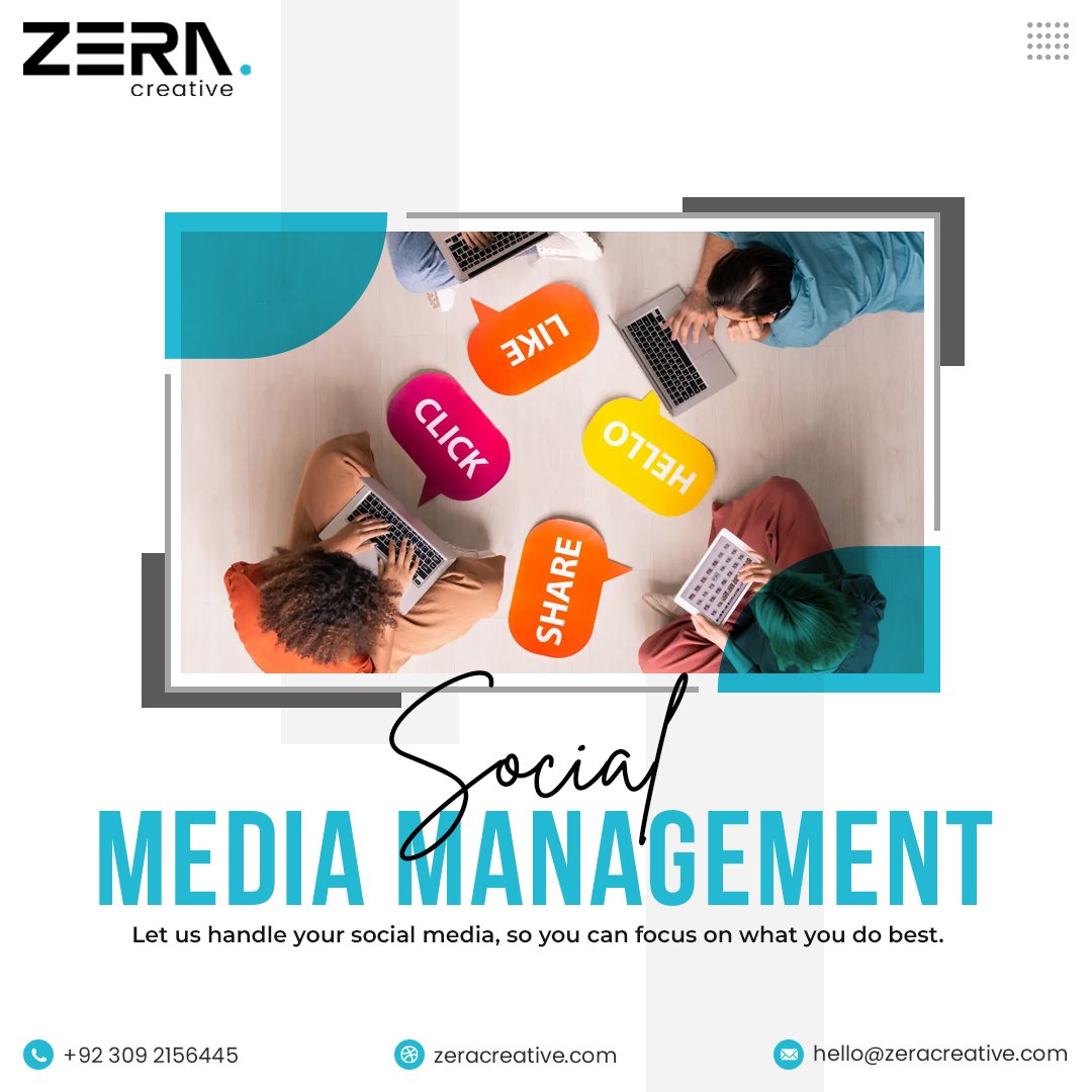 ZeraCreative's tweet photo. Leave the social media to us, while you shine at what you do best.

To get further information, please explore https://t.co/DwUhPDguls or reach out to us at +92-309-2156445.

#SocialMediaManagement #FocusOnYourCraft #WeGotThis https://t.co/gYcGFBihgs