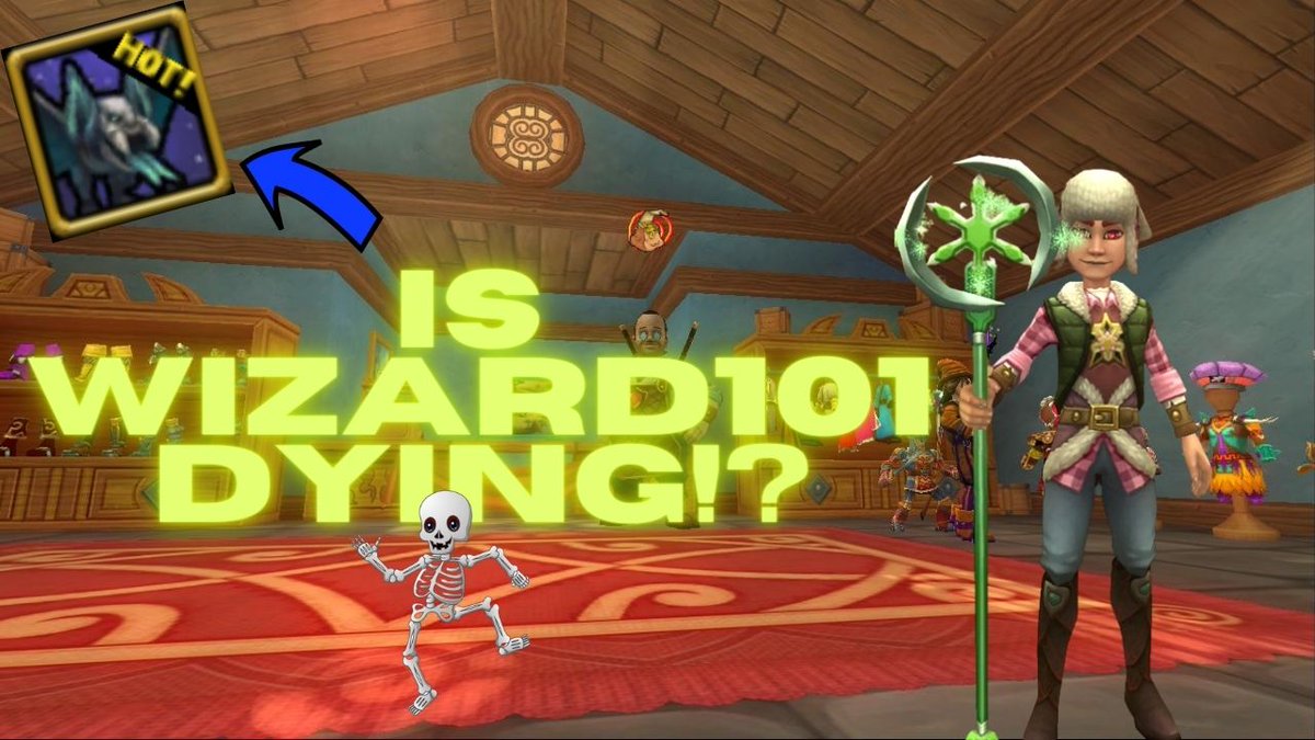 LeyoreP's tweet photo. IS WIZARD101 DYING!
Check out the latest video :"D
https://t.co/zxQ35z3ufW

#wizard101 #kingsisle #mount #gaming #Halloween #Updates https://t.co/v6O0GRVjhM