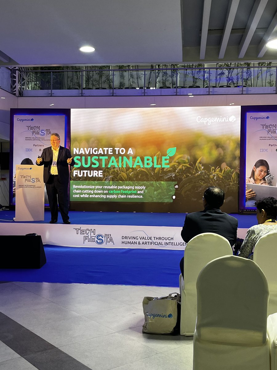 CapgeminiEngIN's tweet photo. Aligning IT and Engineering Priorities for a Transformative Future at Mumbai #TechFiesta2023!

Jean-Marie Lapeyre, EVP &amp; Chief Technology and Innovation Officer, Global Automotive Industry, Capgemini, gives a sneak peek into our upcoming investments in the automotive sector🚗. https://t.co/w0sZmAiFyy