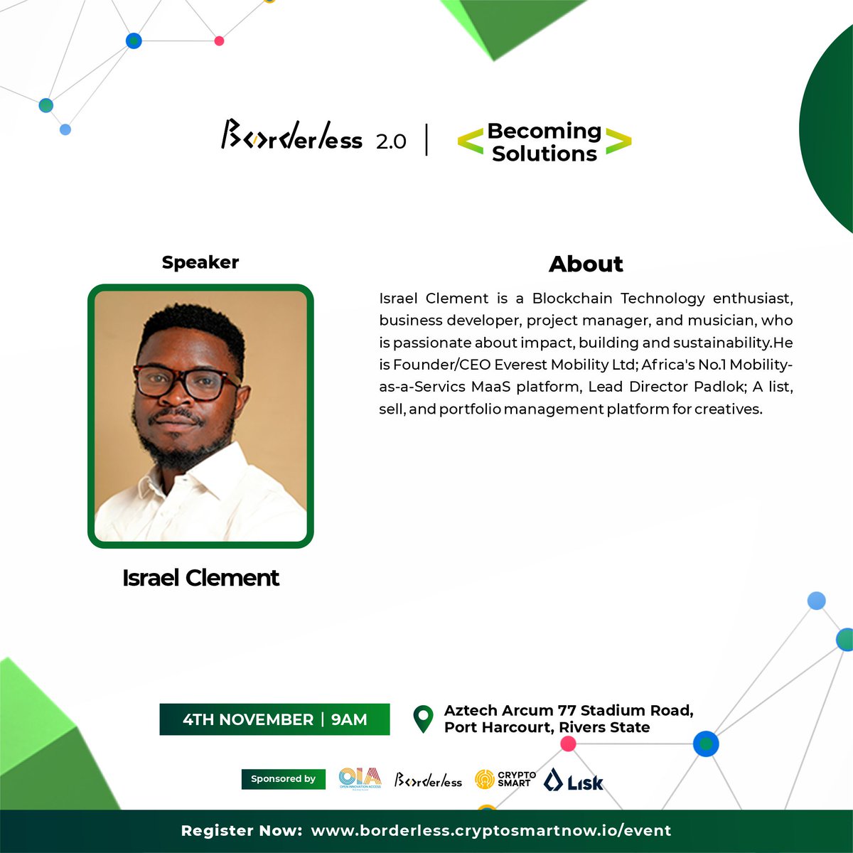 web3bmedia's tweet photo. It's 19 Days to B<>rder/ess 2.0 and here are the profile of some of our speakers 🤓 (more profiles to come🤩).

We'd get to meet @Jesserc_ and hear his inspiring story. Meet @PascalAbams @Israel_Ccc @kingebube12 and learn from their stories about how they succeeded. https://t.co/DSo9OTAr8K