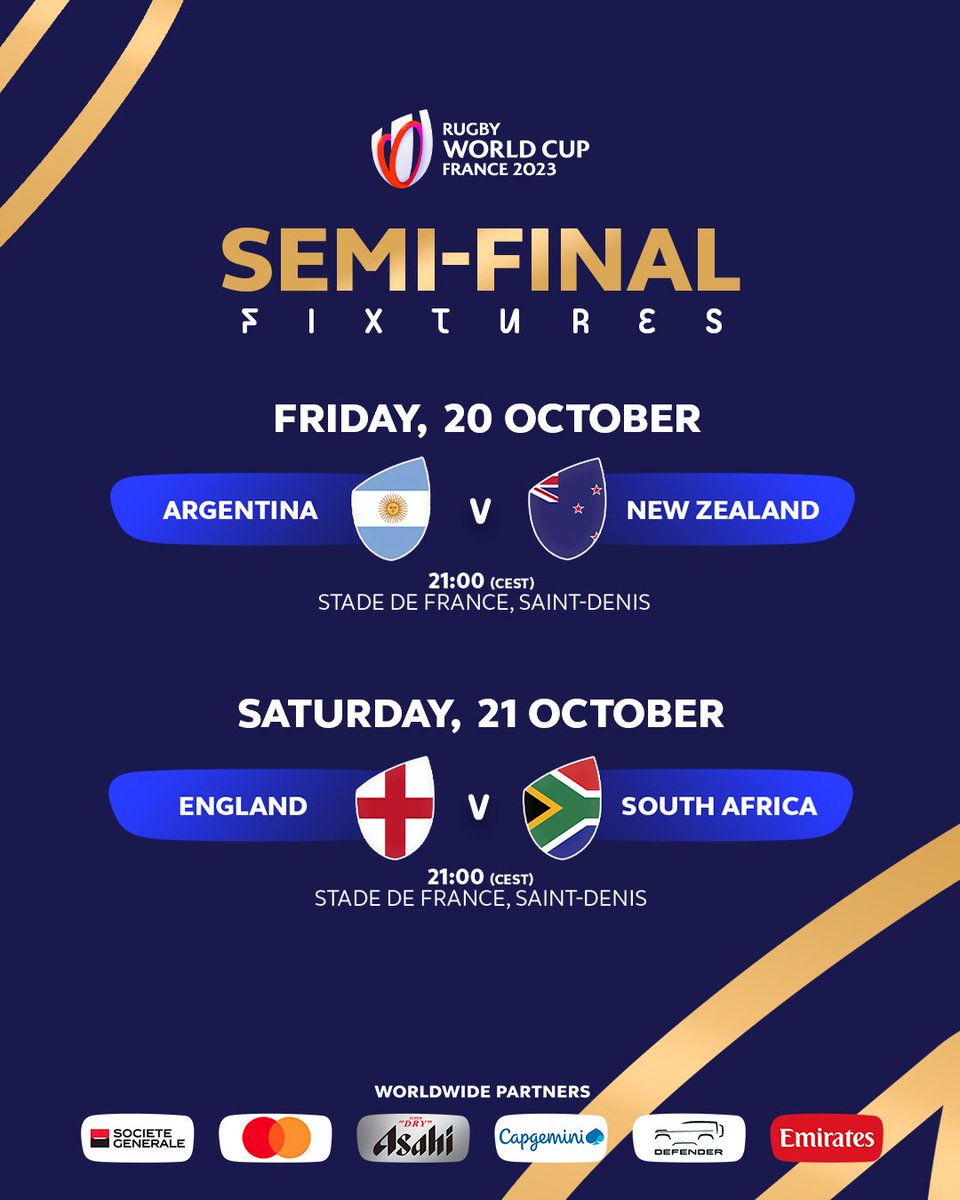 rugbyworldcup's tweet image. Your final four 🏆

#RWC2023