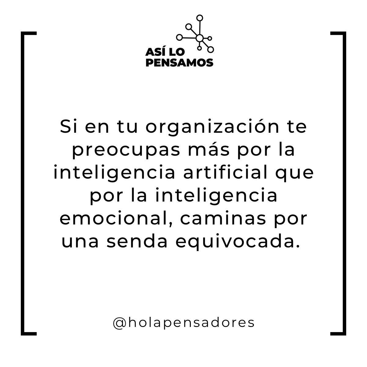 holapensadores's tweet photo. ¿Prestamos atención a las máquinas y lo a las personas? ¿Decimos que la IA «nos va a quitar el trabajo» cuando no prestamos atención a las emociones? ¿Cómo veis la relación IA - IE?
#transformacion #personas #comunicacion #agile #asilopensamos #enfocando #pensadores #tipsPYME https://t.co/cRMrfnYQnK