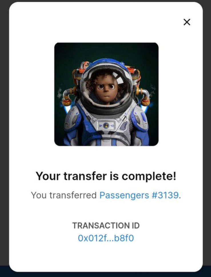 Another #Passenger is currently being prepared to go on a voyage to the secure location of @Maline_eth wallet Welcome to #Novastation commander 👩‍🚀🫡