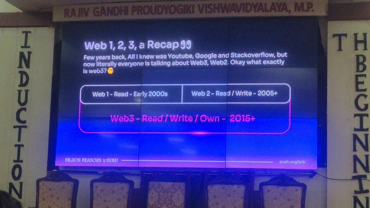 NikhilRaikwarr's tweet photo. @jaskaranmanocha @_Vansh_Rathi_ @AnshChouksey13 @AtharKhan70 @Krishna55588178 @MayankP56240014 @Bhopal_DAO @0xSiddesh dropped knowledge bombs at today's event, weaving a compelling narrative on the future of tech. ππ₯ From Blockchain to Web3, Bitcoin, and the quantum horizon, the possibilities are boundless! π #BRBIndia #PushForWeb3 https://t.co/wcwfUiK3Fz