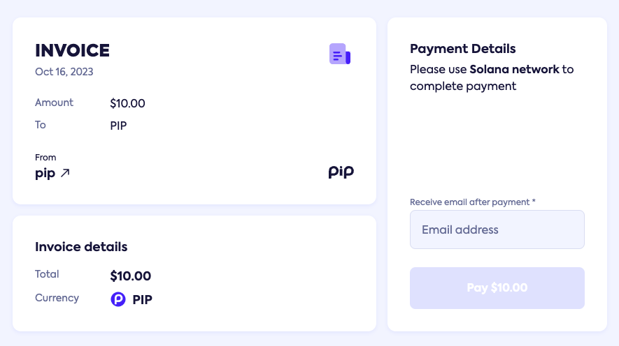 getpipcom's tweet photo. GM! 🔥

Who's up for a fun Web3 payment game? 🕹️

✅ Visit https://t.co/Pdv3VZkR9B 
✅ Generate an invoice using $PIP as the currency 
✅ Share your invoice's QR code or URL in the comments

A couple of lucky users will receive a surprise reward! 🎁 https://t.co/l1Sk14uNPt