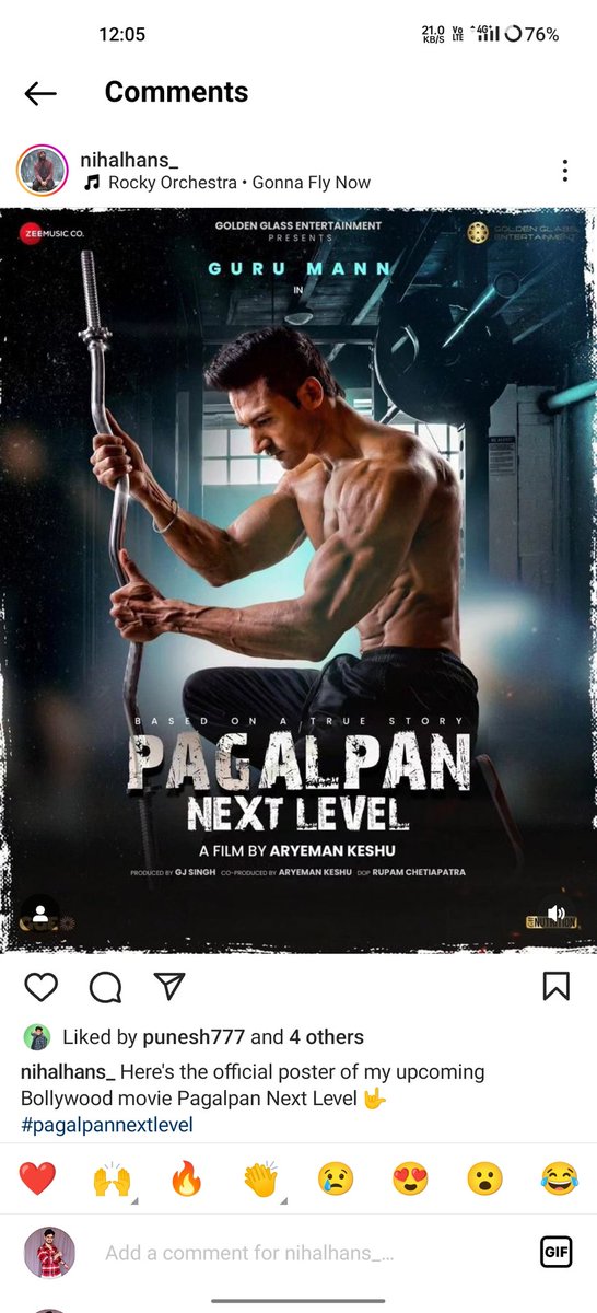 RahulPatyal9's tweet image. 27th October ko nazdiki cinemagharo me.
Fitness ka #Pagalpan dekhna na bhoolen.
India's 1st movie on fitness.

A film by @aryemanramsay 

Cast :- Guru Mann, Rahul Patyal, Rituraj Singh, Rakesh Bedi, Aarya Babbar, Punesh Tripathi, Ekta Verma, Pooja Singh Thakur etc