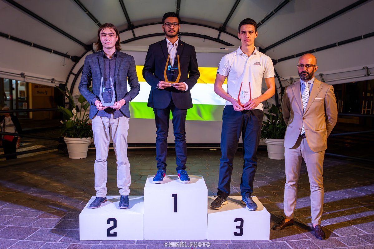 FIDE_chess's tweet photo. The FIDE World Junior Rapid & Blitz Championship officially concluded yesterday with the closing ceremony. #YouthChess

Congratulations to the winners! 👏

Rapid - Juniors 
🥇 Raunak Sadhwani 🇮🇳 
🥈 Arseniy Nesterov
🥉 Dimitris Alexakis 🇬🇷

Rapid - Girls U20
🥇 Govhar Beydullayeva 🇦🇿 
🥈 Xeniya Balabayeva 🇰🇿 
🥉 Zeinep Sultanbek 🇰🇿 

Blitz - Juniors 
🥇 Mahammad Muradli 🇦🇿 
🥈 Raunak Sadhwani 🇮🇳 
🥉 Arystan Isanzhulov 🇰🇿 

Blitz - Girls U20
🥇 Xeniya Balabayeva 🇰🇿 
🥈 Amina Kairbekova 🇰🇿 
🥉 Govhar Beydullayeva 🇦🇿 

The farewell to this unforgettable championship was celebrated in Pula’s main square in the presence of local authorities. All attending the closing ceremony enjoyed a live performance by an internationally renowned tenor, Alessandro Goldoni.

📷 https://t.co/4jwBzETtDJ