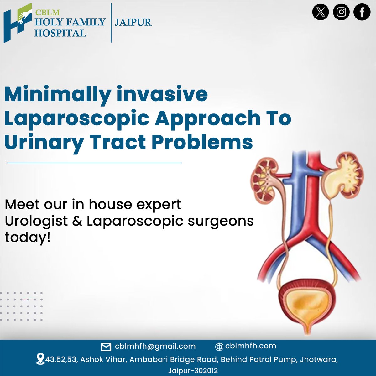 CBLMHFH's tweet photo. Exploring the world of urology and the wonders of laparoscopic treatment at CBLM Hospital.
⚡️ Visit:- https://t.co/U4C1581Lvu
#Urology #LaparoscopicTreatment #urologistspecialist #urologyclinic #urology #urologist #urologydoctor #urologytreatment #CBLM #Jaipur #India https://t.co/PvTmx5RpC4