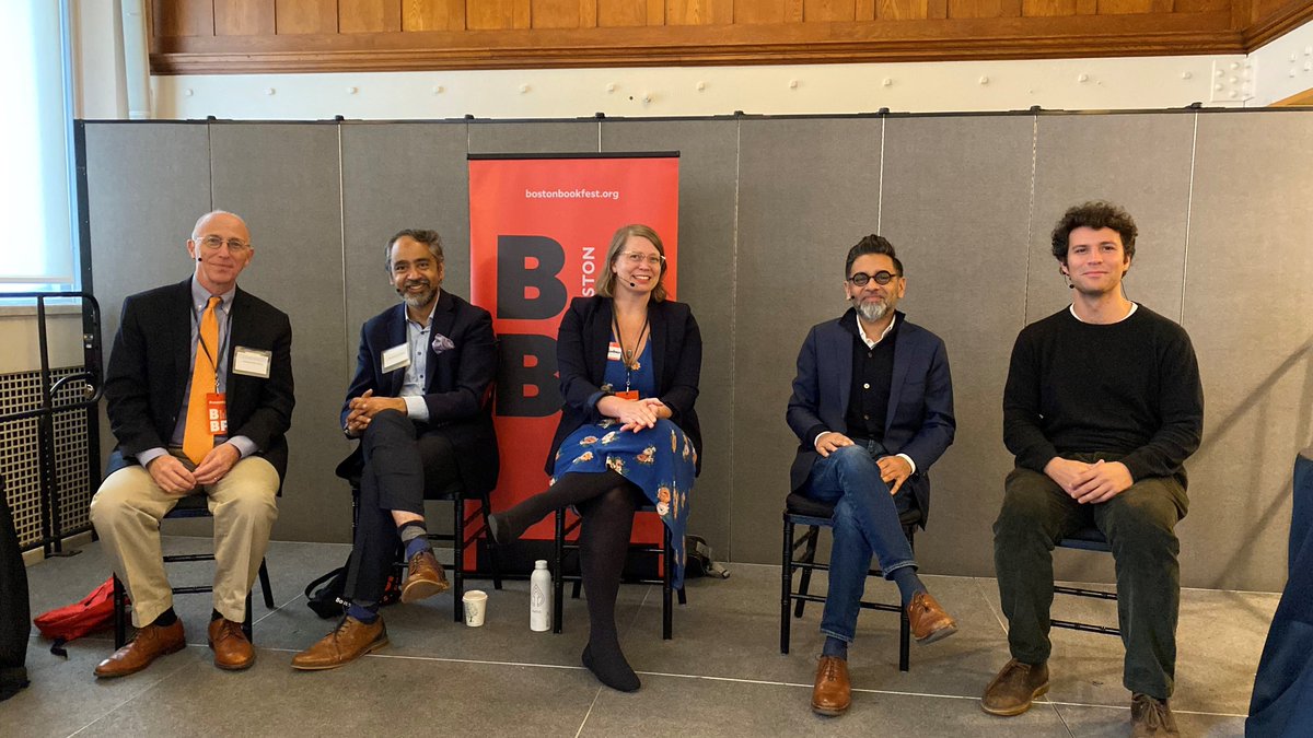 Fantastic #refugee panel at the Boston Book Festival Saturday #BBF2023.  Great joining Muhammad Zaman, Saket Soni, Jake Bittle and Carly Goodman to explore forced displacement, vulnerability, and how people persevere despite adversity.  Read their books!  bostonbookfest.org/schedule/