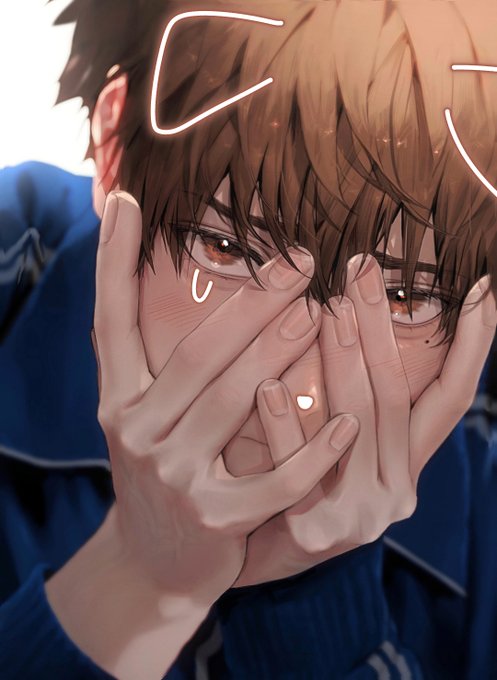 「1boy covering face」 illustration images(Latest)