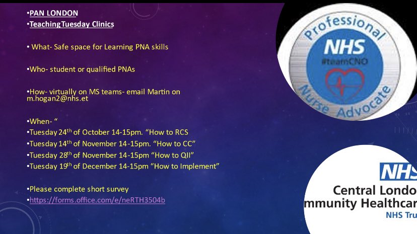 Calling all London organisations. Free development opportunities for PNAs. Pan London Qii project “Teaching Tuesday clinics” joining instructions below…@KateG0212 @capito_clare @NursingEmma @BartsHospital @datt_colette @BinsyMathew