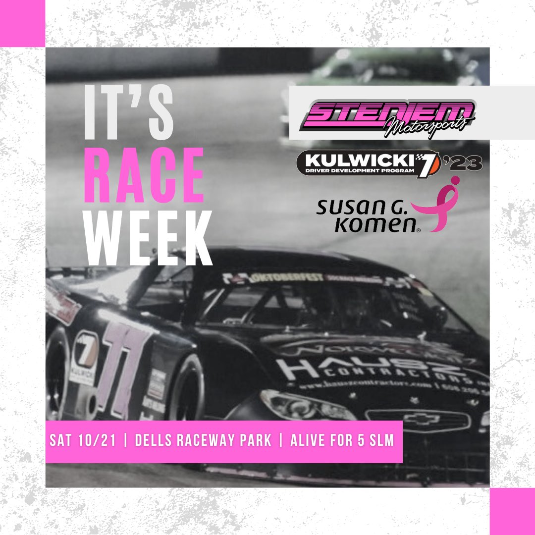 For one final time in 2023 It’s Race Week! Join us at Dells Raceway Park this Saturday for the Falloween 150!

#KDDP | #RacingForAlan | #DriveOutBreastCancer