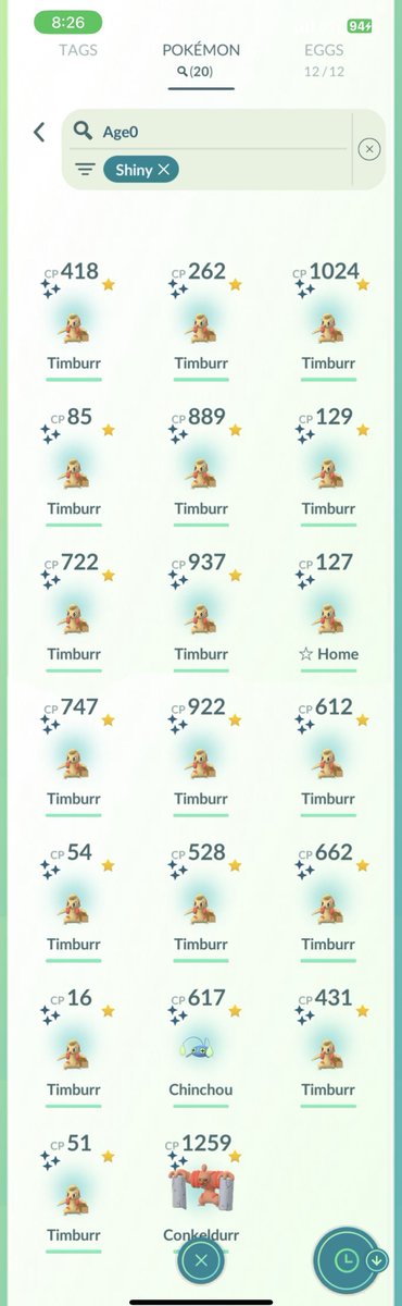 XxCL0UDxX1990's tweet photo. Yesterday’s Timburr CD was a massive success. Finally managed to evolve the shiny 96% I got from raids 3 years ago as well as ended up with 20 shines by the end. Also came in first place in one of the Pokéstop Showcase! 😁 #ShinyTimburr #ShinyPokemon #PokemonGOCommunityDay https://t.co/B2ookoQVIt