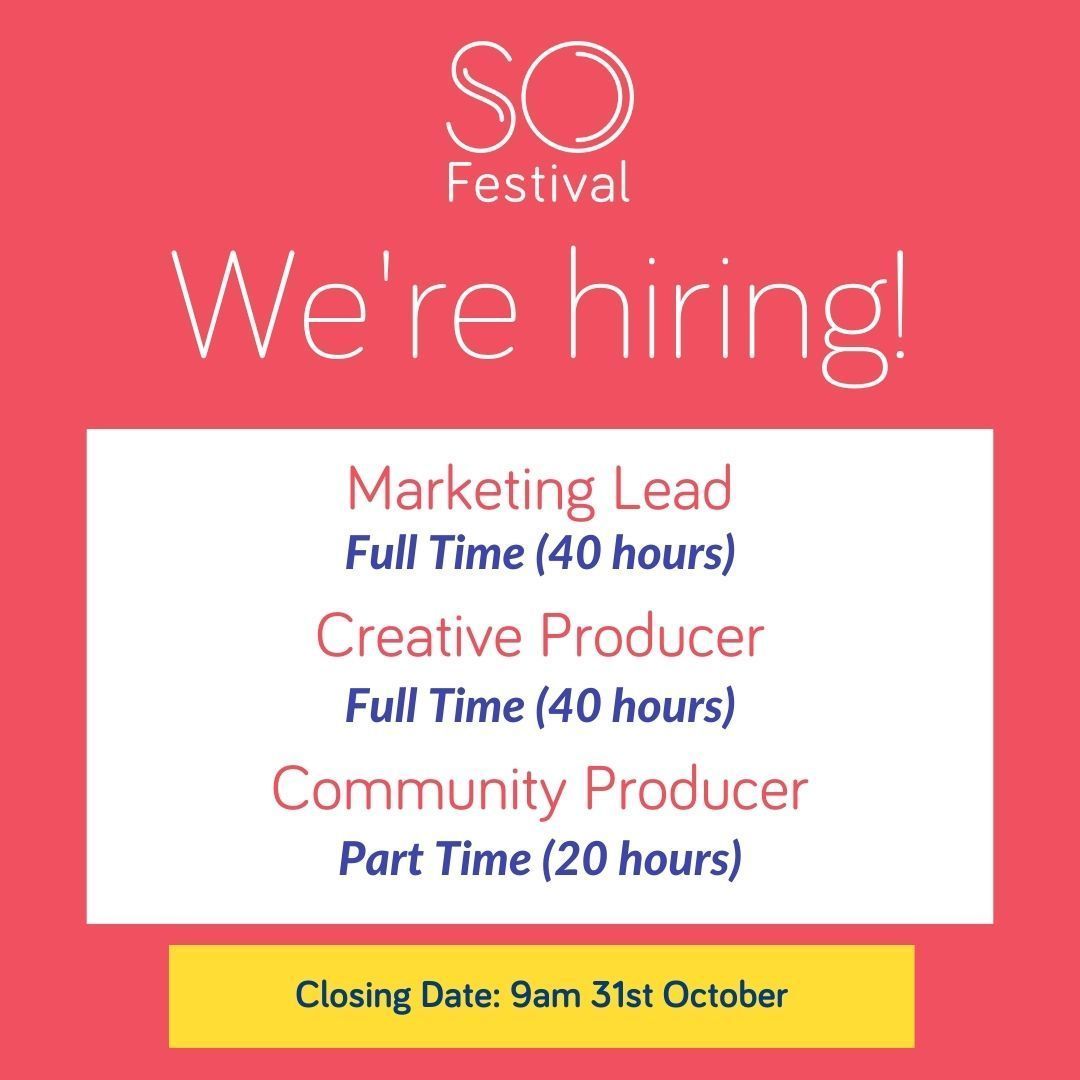 WE'RE HIRING! | Marketing Lead, Creative Producer &amp; Community Producer!

👉 For full details about these roles, visit the link in our bio!

⏰ CLOSING DATE: 9AM 31ST OCTOBER 2023