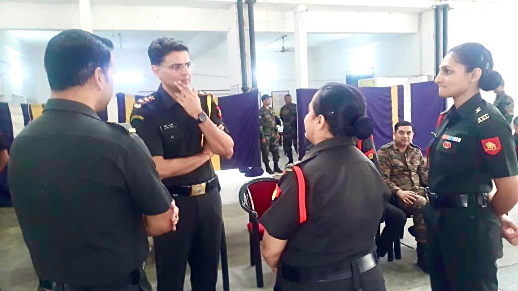 This afternoon, with fellow army officers and colleagues, at the New Delhi Cantonment HQ.