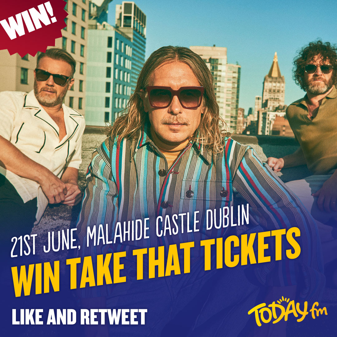 🎟Do you want TWO tickets to see Take That LIVE in Malahide Castle, Dublin? 🎟

Tickets go on sale Thursday but we’re giving you a chance to win right here! To enter simply:
💛 Like
🔁 Retweet

T&amp;C's Apply. Good Luck! 🍀