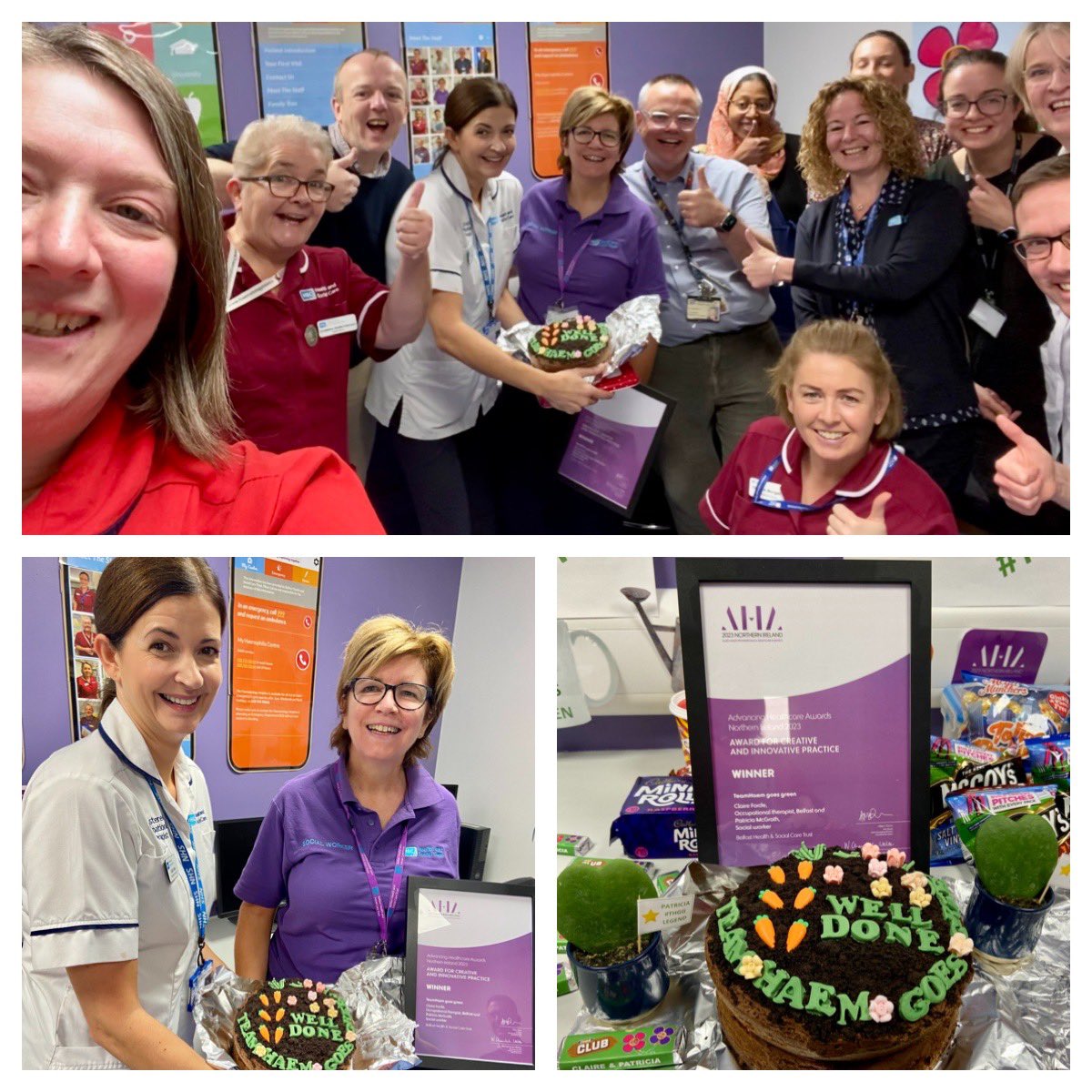 Celebrating with <a href="/ClaireForde12/">Claire Forde</a> &amp; <a href="/PMcGrat42408214/">PMcGrath</a> &amp; the #TeamHaem crew - so proud of this wee win for Team Haem Goes Green at the <a href="/AHAwards/">AHAwards💙</a> 2023 🌱 Well done girls ⭐️⭐️