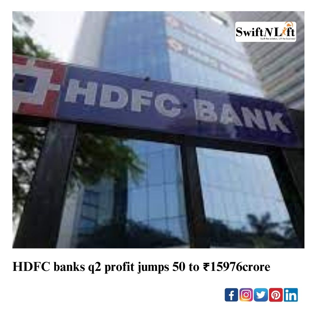 HDFC Bank Ltd.'s net profit rose 51% to Rs 15,976 crore in the quarter ended September, beating analysts' expectations.
#HDFCBank #NetProfit #swiftnliftmagzine #FinancialGrowth #HDFCBankLtd #swiftnliftnews #swiftnliftupdates #ProfitRise #BankingGrowth #HDFCIndia #swiftnliftevents