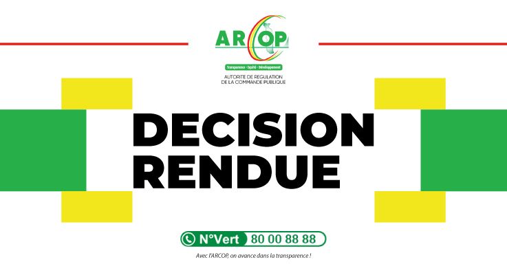 ArcopTogo's tweet photo. DECISION N° 036-2023/ARCOP/CRD du 29 septembre 2023 du comité de règlement des différends statuant en formation litiges sur les recours de l’entreprise Y-BTP et du groupement GBR / STONE BTP contestant...
https://t.co/PEvKLiO1na
#ARCOP #Commande_publique #TgTwittos https://t.co/Hl09vtMVQc