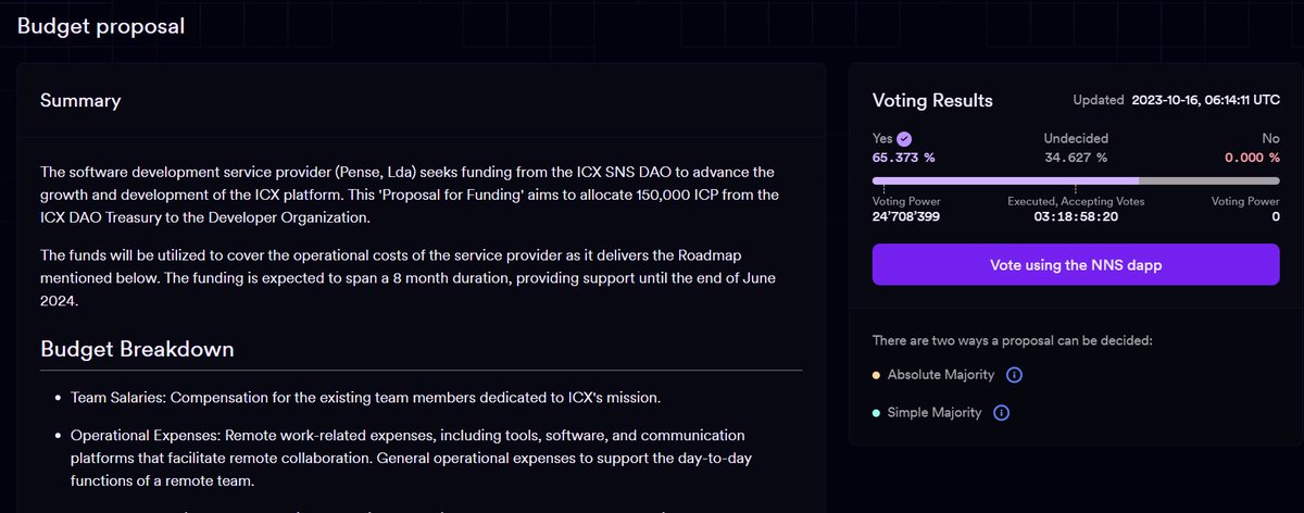 Adebits_1's tweet photo. ICX (Seers) treasury has been drained of the ICP they raised through SNS. The team said the ICP will  be used for 8 months in paying salary and developing the platform.

My question is, what will happen to the project after 8 months without having any funds in the treasury again?

They didn't even add liquidity to dex for their token. 

These and many more are not showing that the team is planning to stay here for long-term .

Could ICX be the first SNS project that will exit scam 🤔 ?

I can 't tag them, 😕 I have been blocked on X and Open Chat.