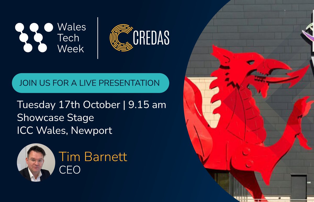 We're at #WalesTechWeek! If you're interested in learning more about the future of #digitalID, you can find us in the Fintech Zone or head over to the Showcase Stage tomorrow at 9.15 a.m. to hear from our CEO Timothy Barnett