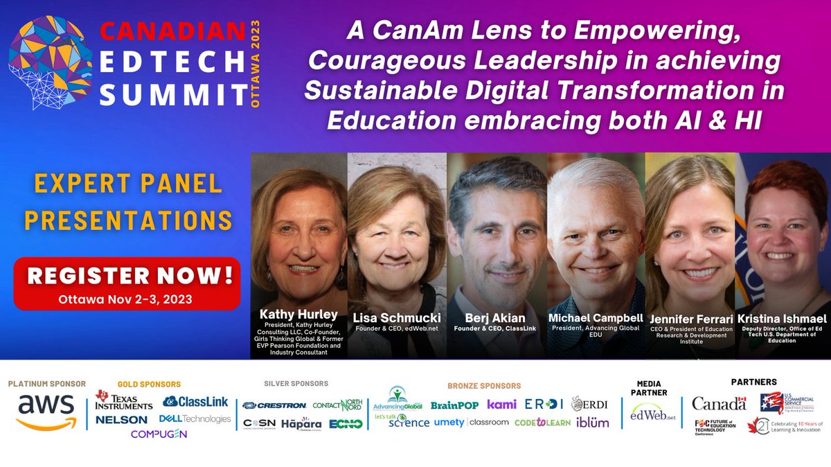 Calling All #EdTech #Leaders! Join us at #CanEdTech23 to learn about achieving sustainable digital transformation in education through the adoption of #AI & #HI from EdTech Experts. 
@MindShareLearn @Lisa4edWeb @BerjAkian @AdvancingEdu @jlferrari128 @kmishmael