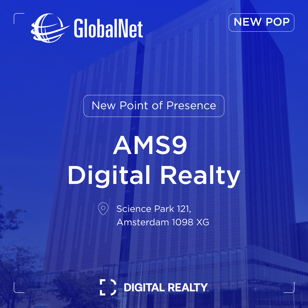 Unveiling our new Point of Presence in Amsterdam's <a href="/digitalrealty/">Digital Realty</a>'s site - AMS9, located at Science Park 121. 

Learn the full story of GlobalNet and Digital Realty's collaboration on our website at: lnkd.in/dekN37Bc

#globalnet #digitalrealty #ams9 #ix #vlan