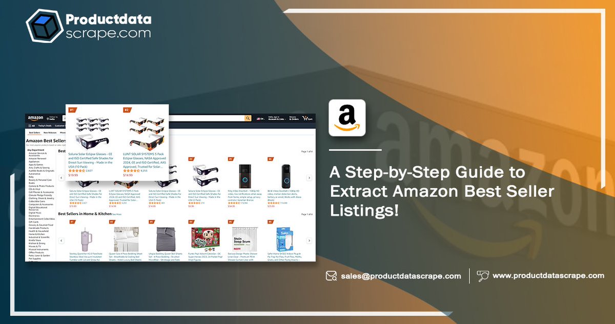 ProductScrape's tweet image. Learn how to extract Amazon Best Seller listings using web scraping techniques. Extract product data for market analysis, trends, and competitive insights effectively.
Know More:
productdatascrape.com/guide-to-extra…
#ScrapeAmazonBestSellerlistings
#AmazonScrapingAPI
#Canada
#Jamaica #Italy