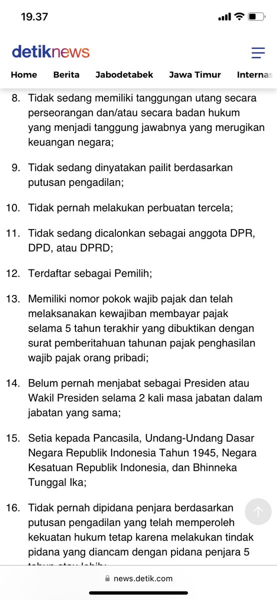 Reez_aa's tweet photo. Berikut ini syarat-syarat calon Presiden dan calon Wakil Presiden menurut UU https://t.co/fzs8CtD1vE