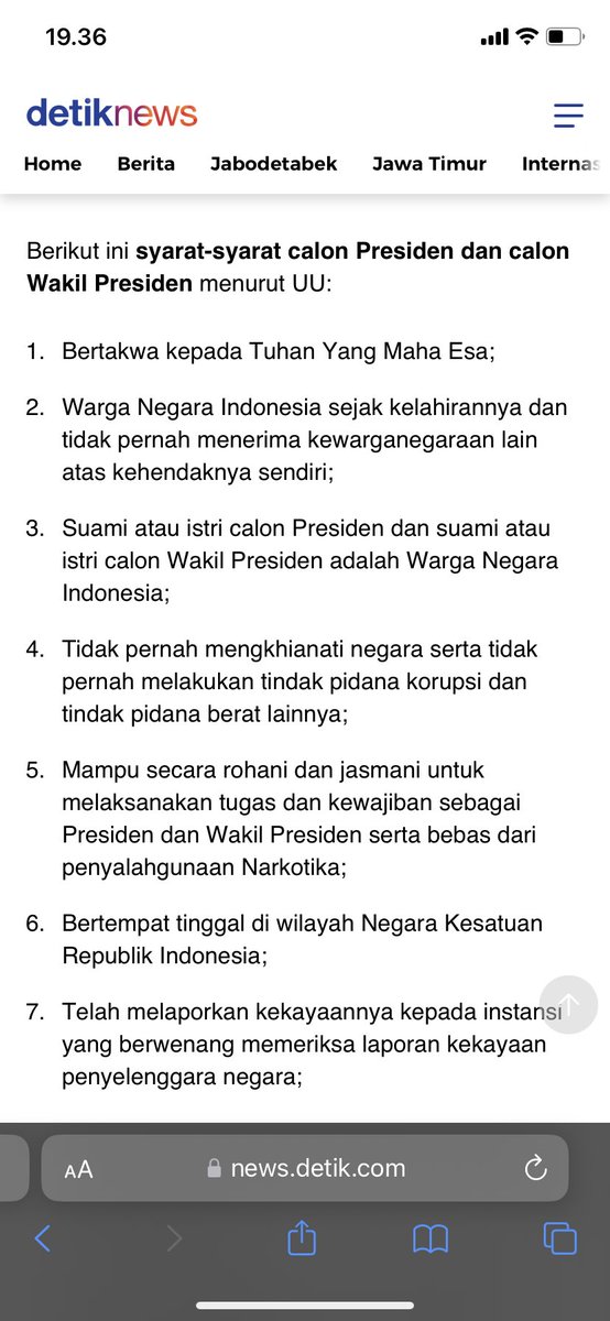 Reez_aa's tweet photo. Berikut ini syarat-syarat calon Presiden dan calon Wakil Presiden menurut UU https://t.co/fzs8CtD1vE