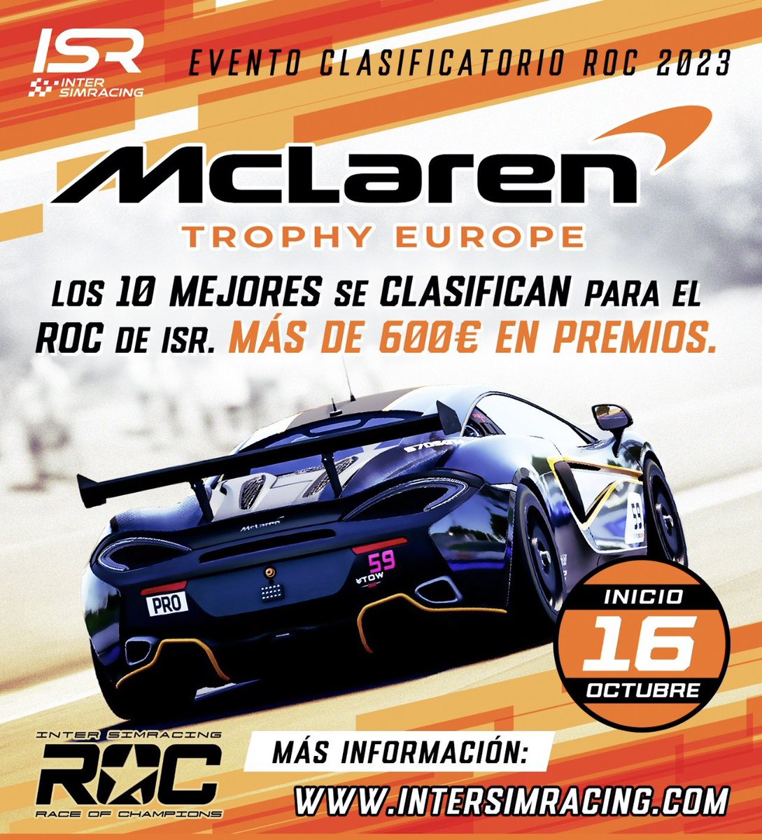🔊Hoy vuelve la competición!!

A las 22:45 en directo desde el canal de Twitch empieza el campeonato para clasificarse para el #ROC de <a href="/inter_simracing/">ISR</a> 

🎙️<a href="/cocoloco300/">cocoloco29</a> y <a href="/MonkeyGaNoN/">GaNoN</a> 

twitch.tv/aero__esports

#simracing #beACC