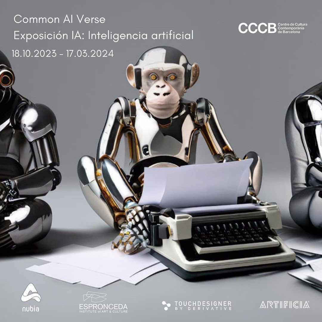 17th October - Opening a <a href="/cececebe/">CCCB</a> 
From 7pm opening to the public of the artificial intelligence exhibition at CCCB, where Espronceda exposed the project:
Common-AI-Verse.
↪️common-ai-verse.com

<a href="/solimanlopez/">Solimán López</a> @krispatl <a href="/ARTIFICIApro/">ARTIFICIA</a> 
#ai #aiartexhibition #cccb #esproncedabcn