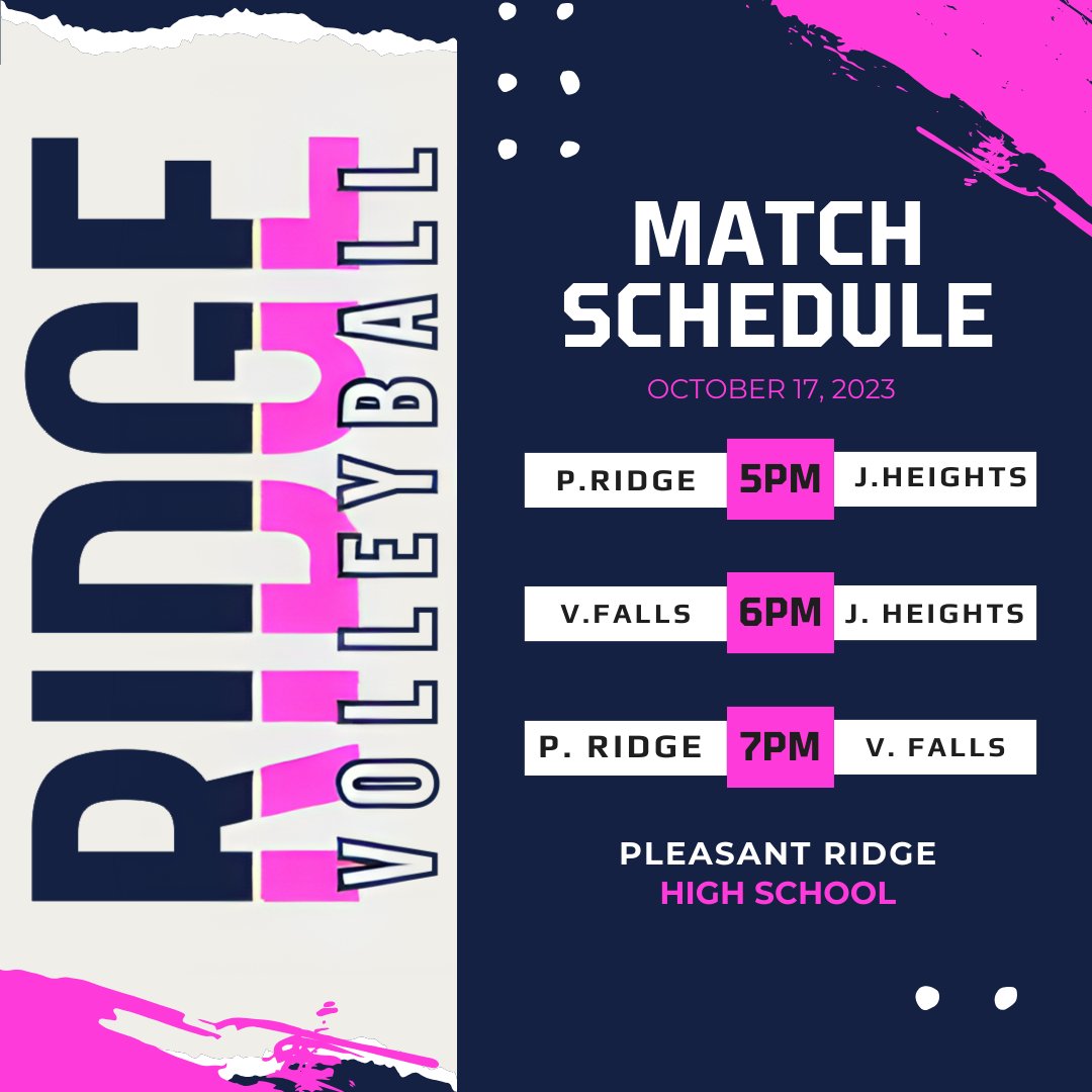 VolleyballRidge's tweet photo. Tomorrow is our LAST home game of the season, and our last regular game of the season! 😭 It is also our SENIOR NIGHT and PINK OUT NIGHT! We hope to see you there!! Senior recognition will occur between the 2nd and 3rd matches of the night! https://t.co/IfGUrD02OQ
