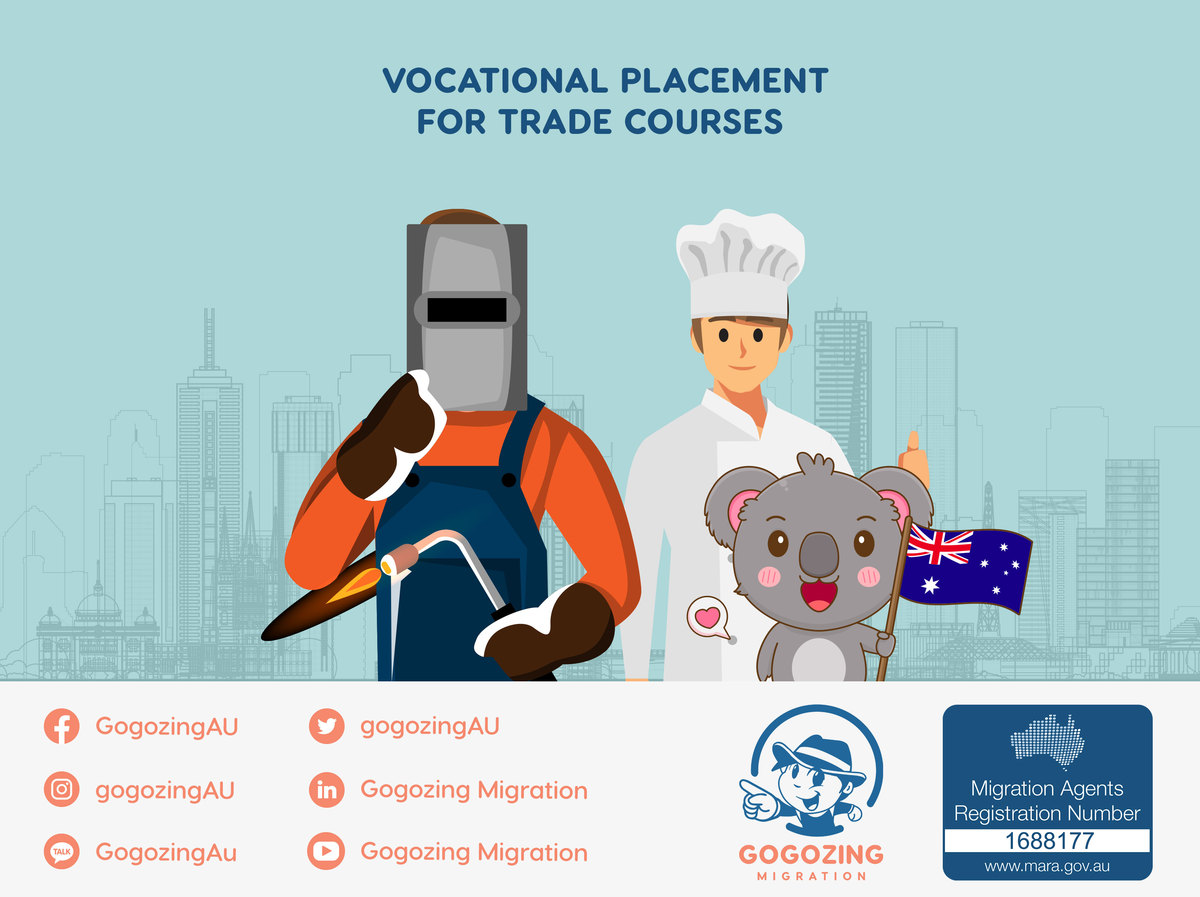 GogozingAU's tweet image. Planning to study a trade course in Australia? Here's an important requirement that you need to know. 🤔💭
Read more: facebook.com/gogozingAU

#GogozingMigration #RegisteredMigrationAgent #VocationalPlacement #StudentVisaAu #AustralianDream #AustralianVisaApplication