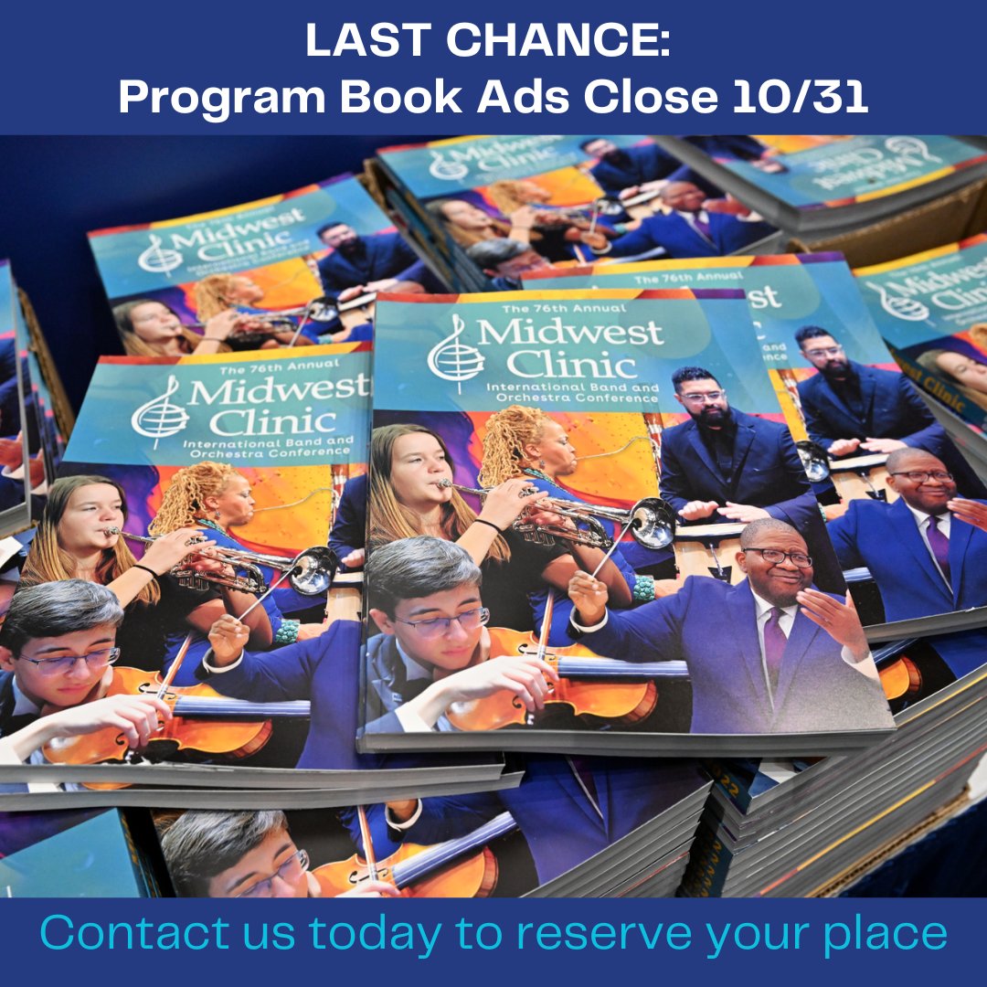 Program book ad reservations close October 31: contact us today to make sure you are included! Reservations: tinyurl.com/2023clinicadve…